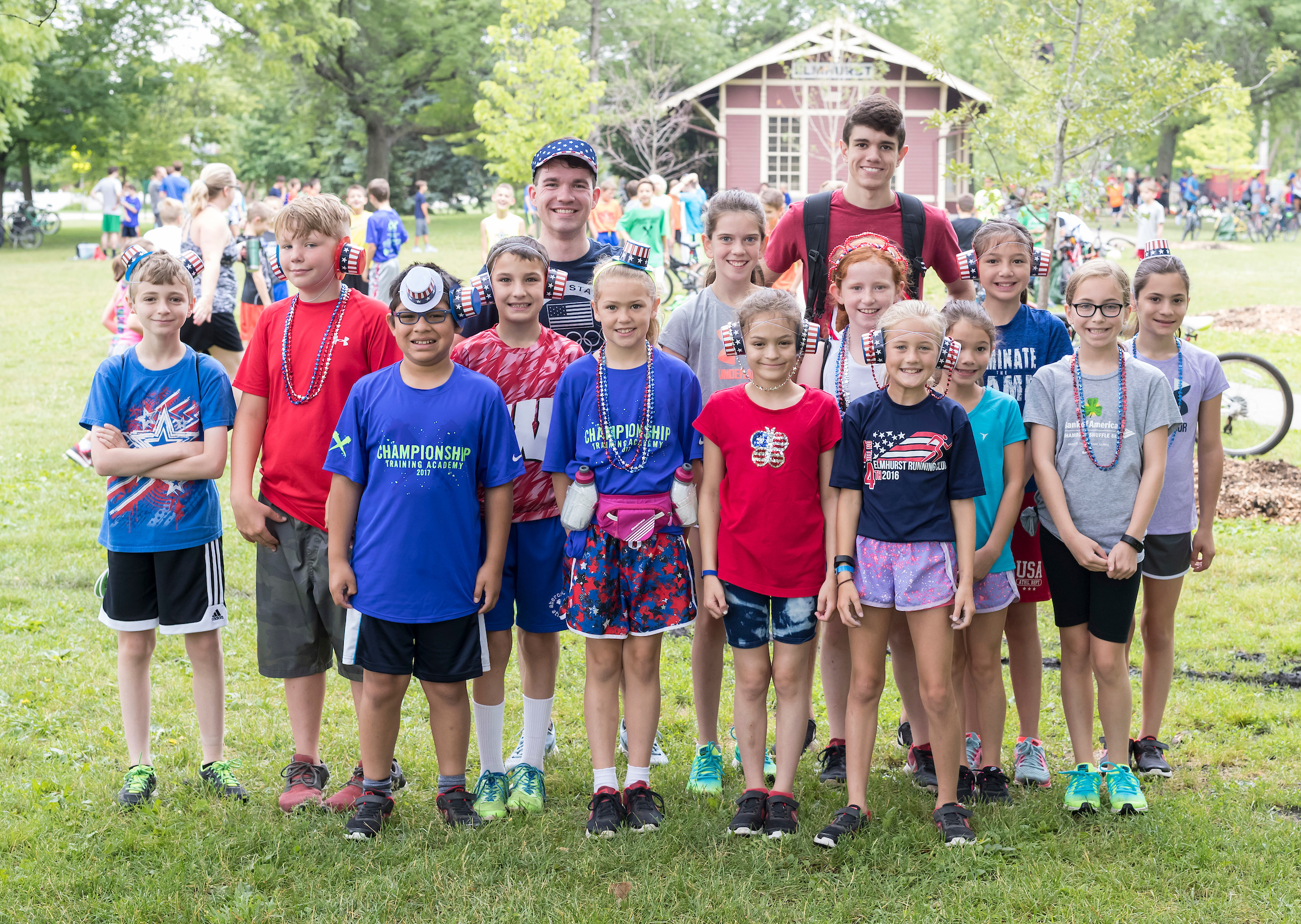 The 5th grade group dressed up to celebrate the 4th of July