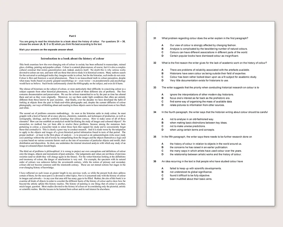 CAE Reading Part 5 – przykładowe zadanie typu multiple choice z egzaminu C1 Advanced