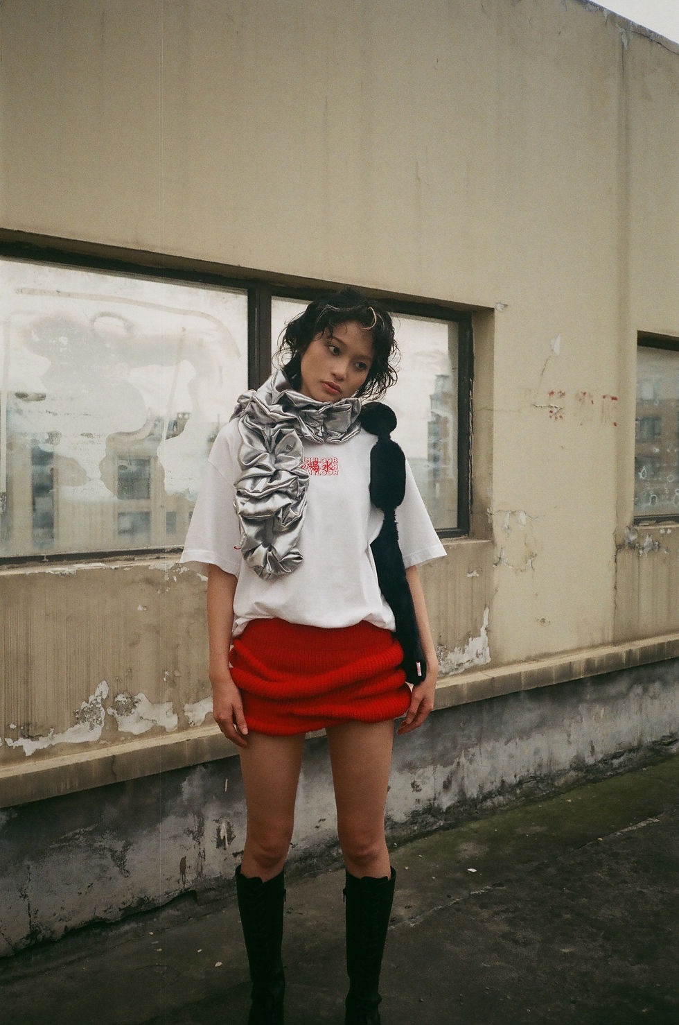 Thumbnail: Red Donut Knitted Skirt