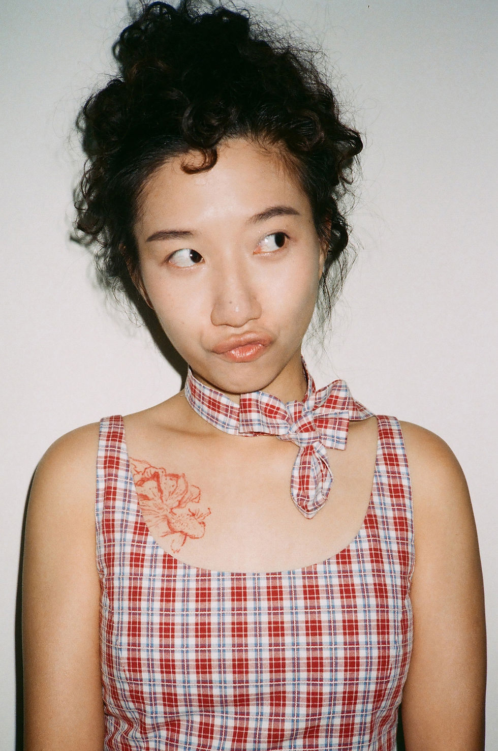 Thumbnail: RWB Checked Round Neck Vest With Tie