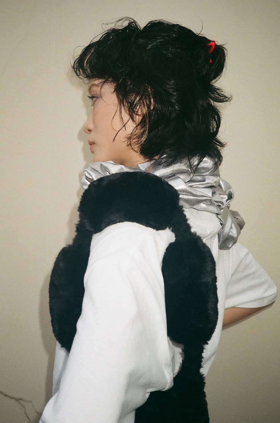 Thumbnail: Small Rectangular Fluffy Headphone Bag