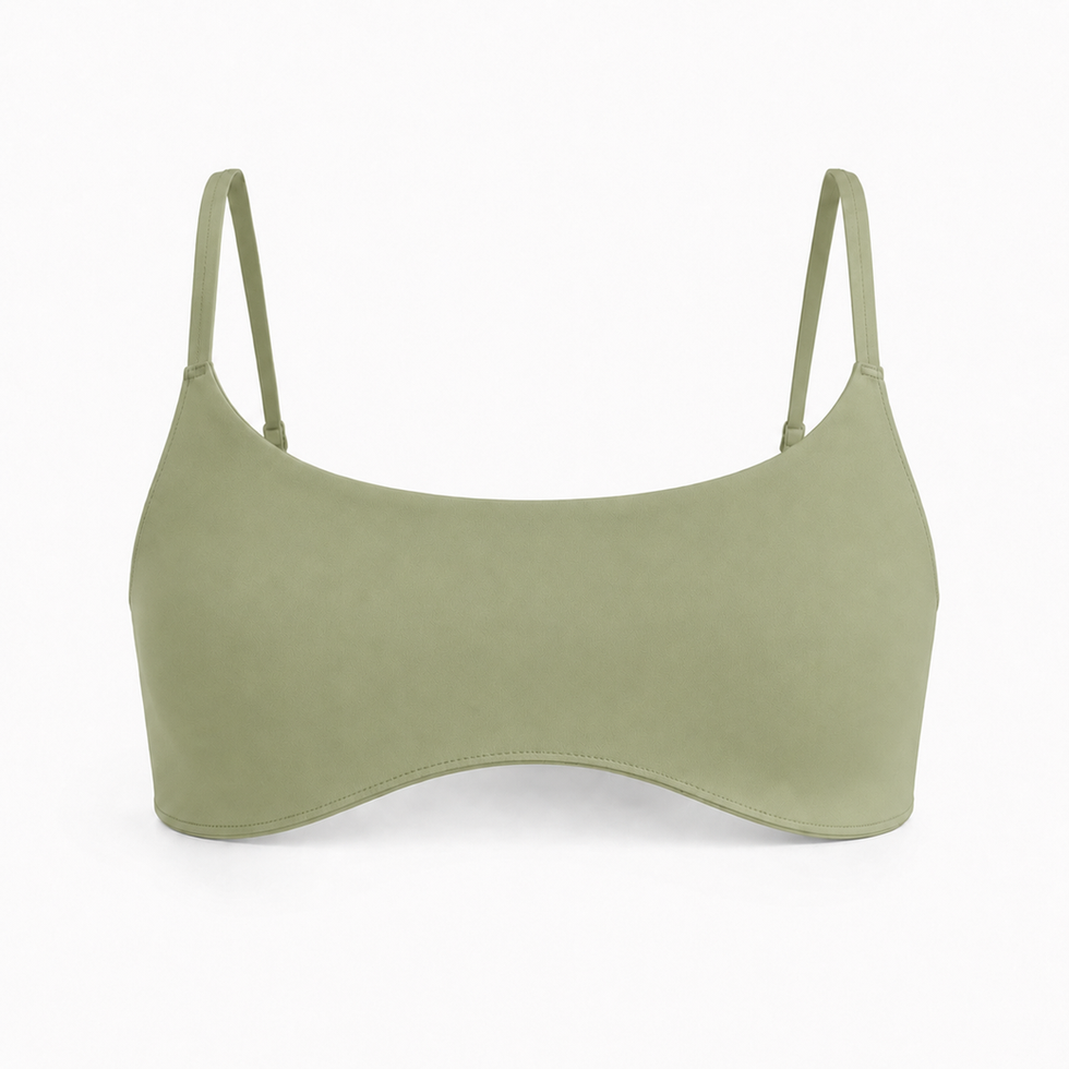 the base sports bra in sage front
