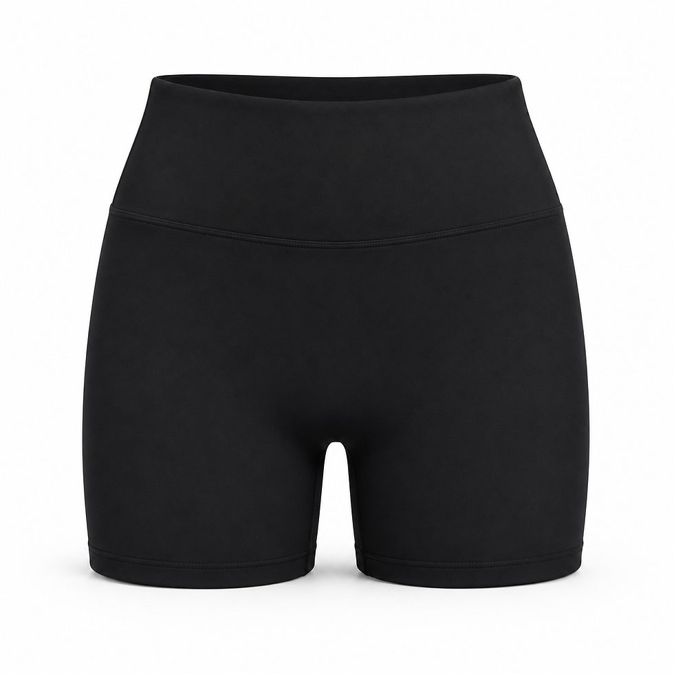 the base short in midnight black front