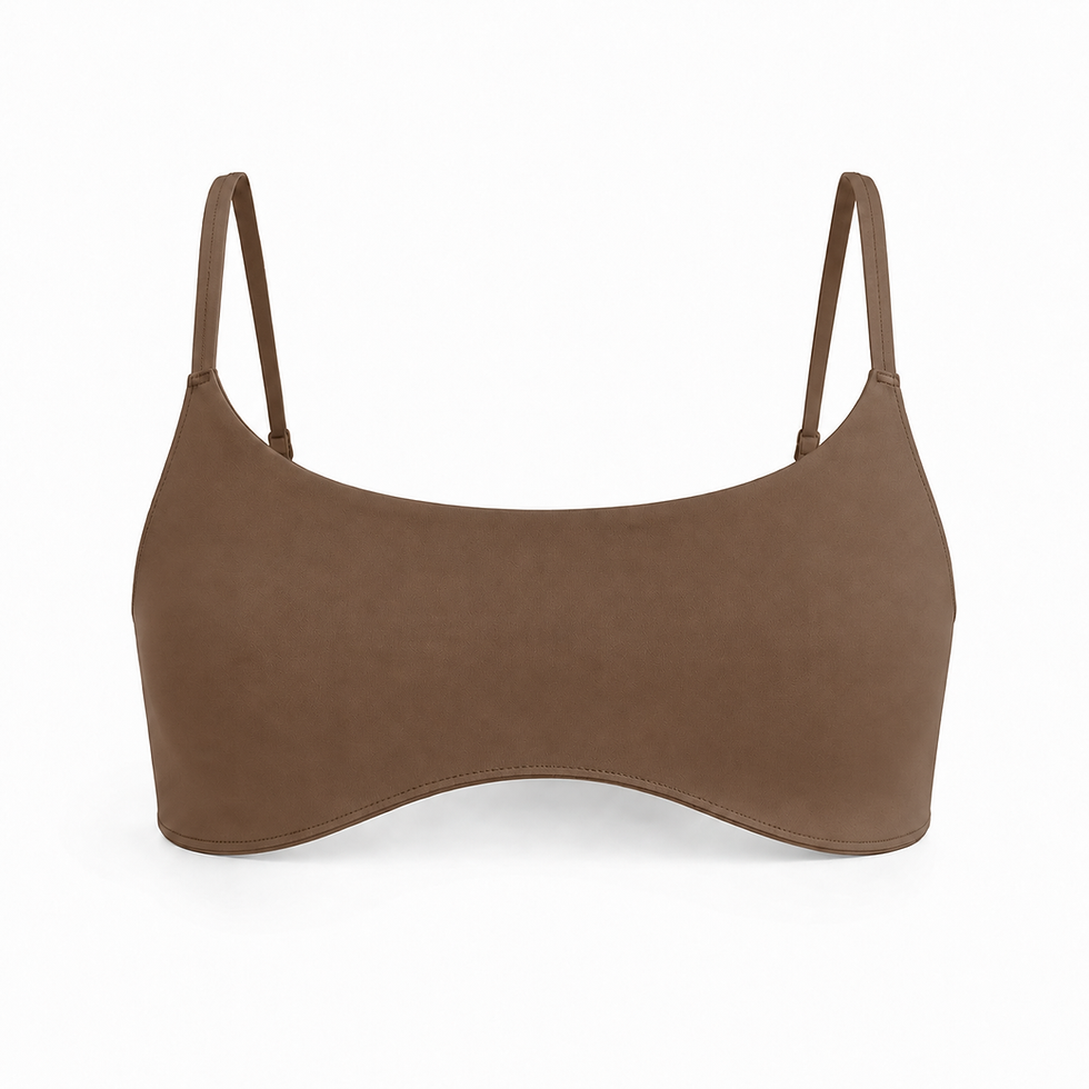 the base sports bra in mocha front