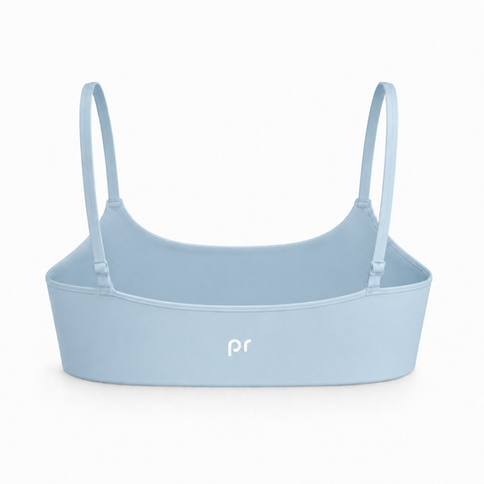 the base sports bra in sky back