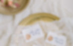 Modern calligraphy name cards on hand-made paper with gold pressed wax seal