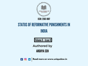 STATUS OF REFORMATIVE PUNISHMENTS IN INDIA