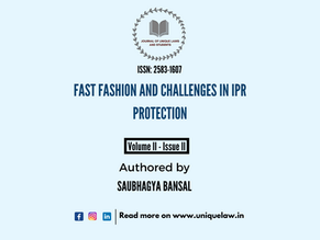 FAST FASHION AND CHALLENGES IN IPR PROTECTION