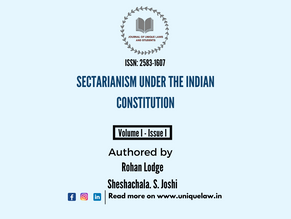 SECTARIANISM UNDER THE INDIAN CONSTITUTION