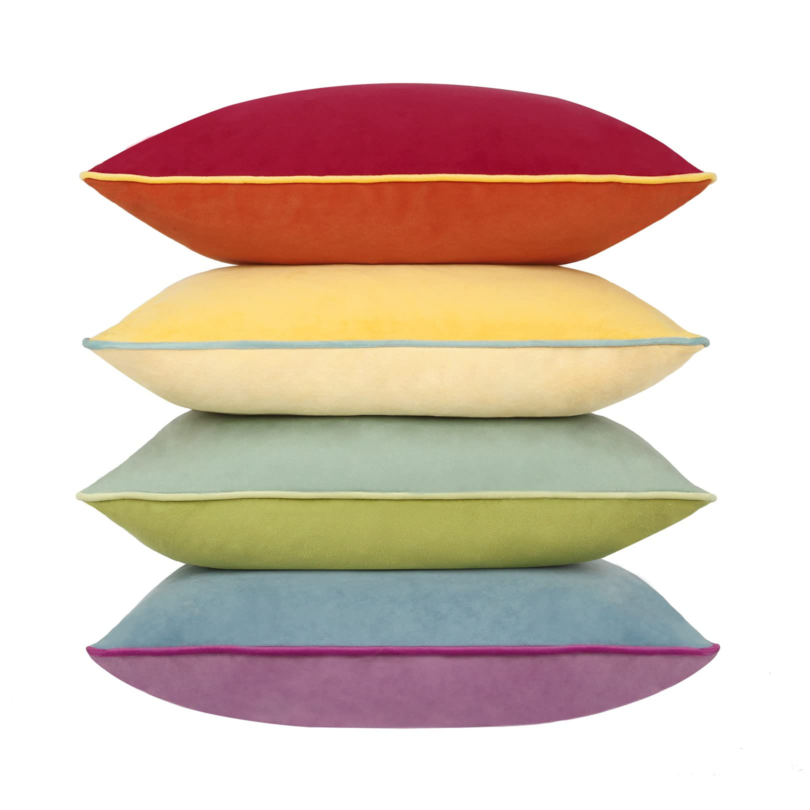 Btyrle Throw Pillow Covers 22x22 Inches Set of 4 Soft Velvet Couch Cushion Cover