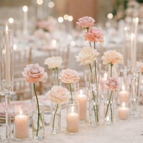 Dinnerdekoration Hochzeit pastell