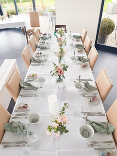 Tischdekoration Hochzeit Weingut Raddeck