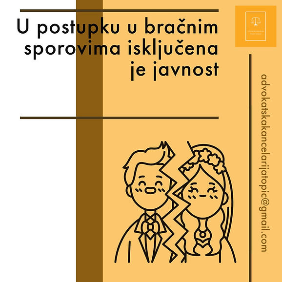 U bračnim sporovima isključena je javnost