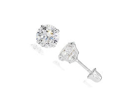 14K White Gold Stud Earrings