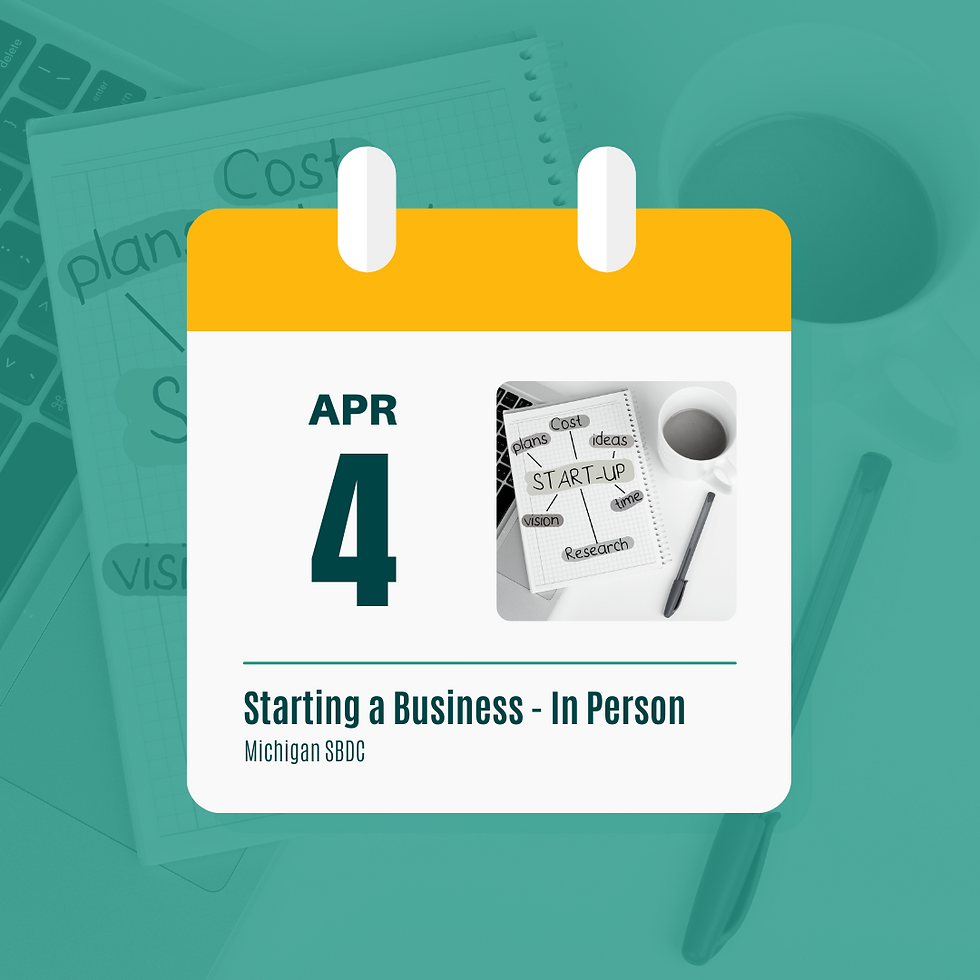 Starting a Business - In Person Event!