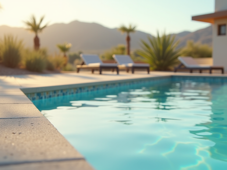 Pavers around a swimming pool in Palm Desert