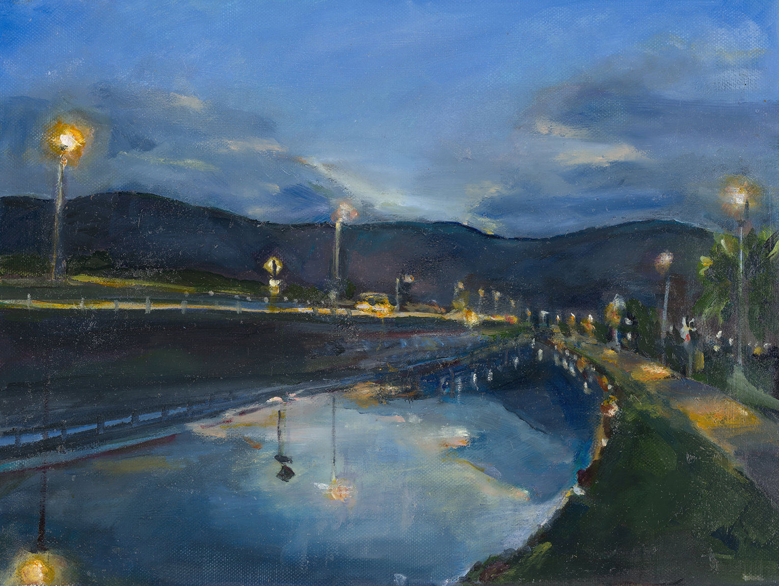 Canal walk night / Giclee print