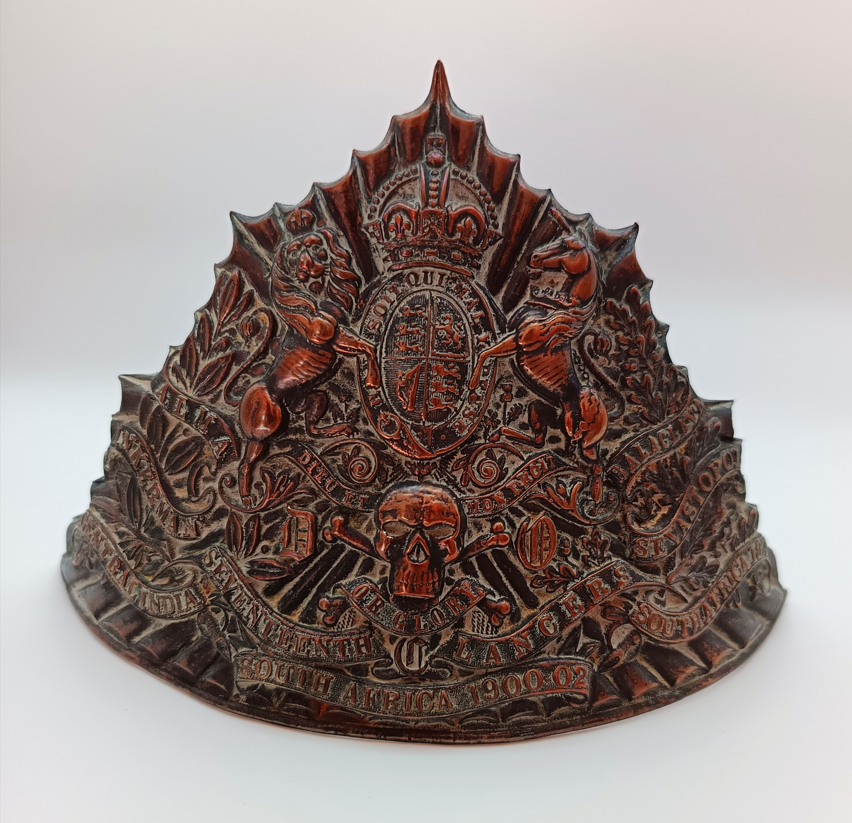 Circa 1911 17th Duke Of Cambridges Own Lancers Chapka Plate