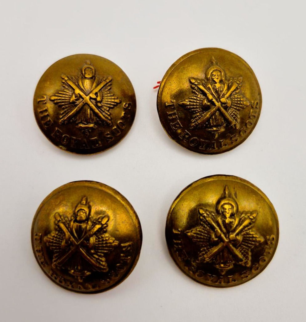 Royal Scots (The Royal Regiment) 1910-1940 brass buttons set of 4 (26mm)