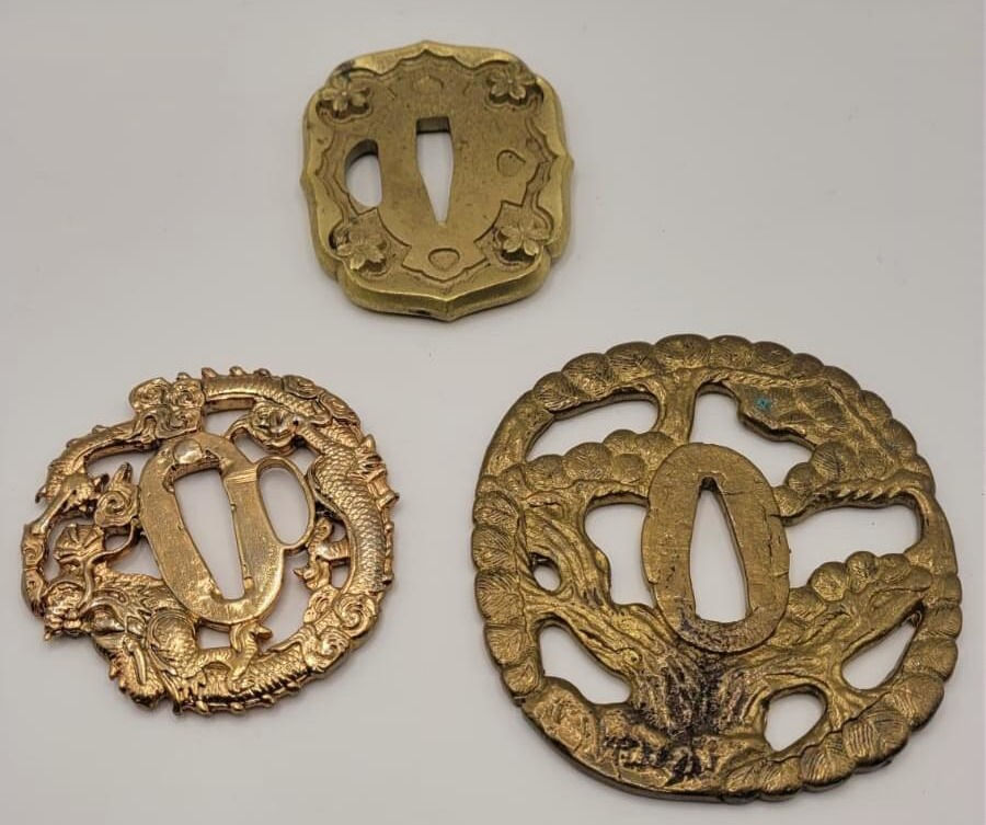 Japanese Tsubas x 3. Good reproduction examples