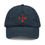 Thumbnail: Crusader Cross Dad Hat - Eternal Defender Cap, embroidered distressed dad hat with spiritual cross emblem, one-size fit