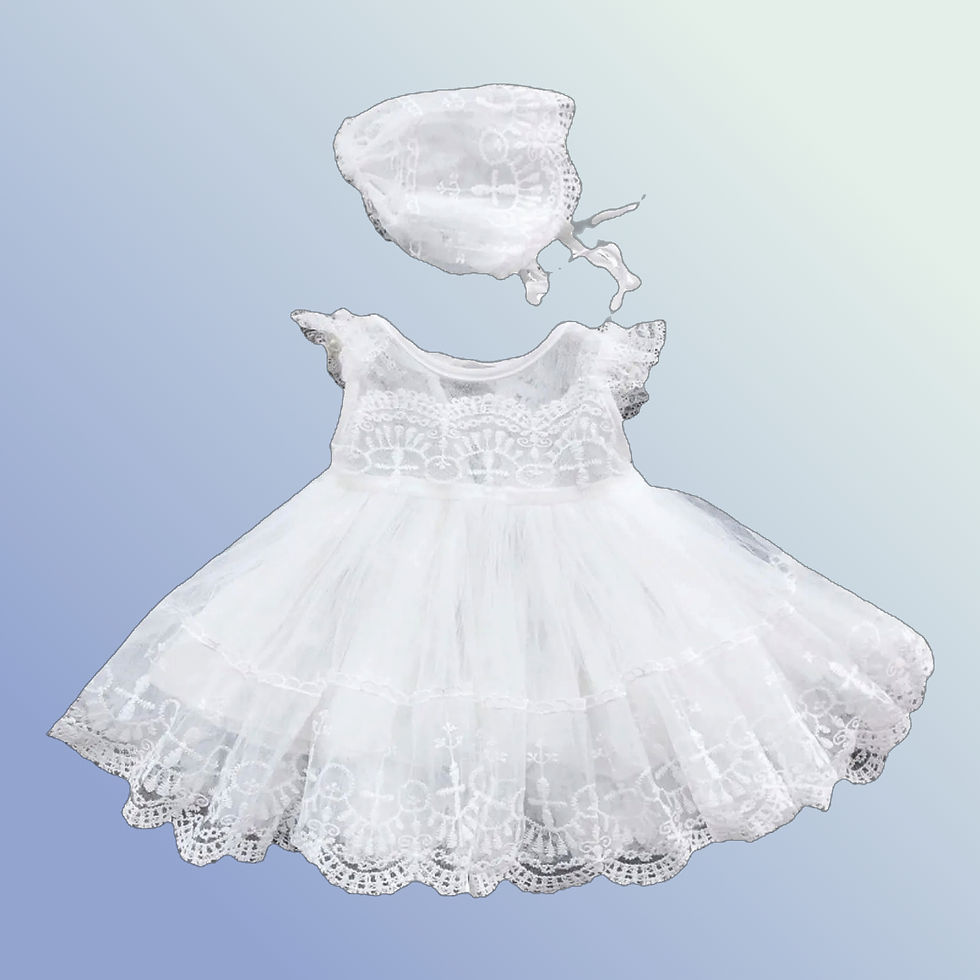 Catholic Baby Girl Applique Tulle Baptism Dress 3-6Y ~~ V-Neck Full Sleeve Gown, polyester ankle-length full sleeve V-neck ap