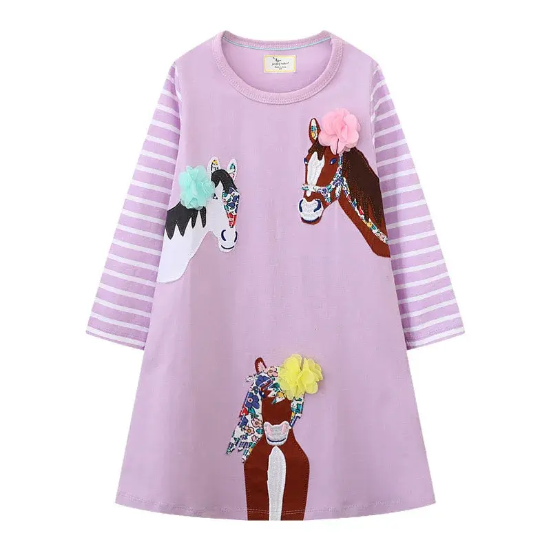 Thumbnail: Kids Autumn School Dress with Embroidery
