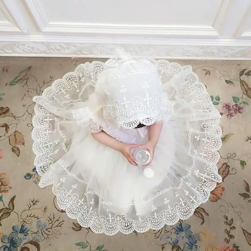 Thumbnail: Juliette Baby Girls Newborn Baptism Infant Dress