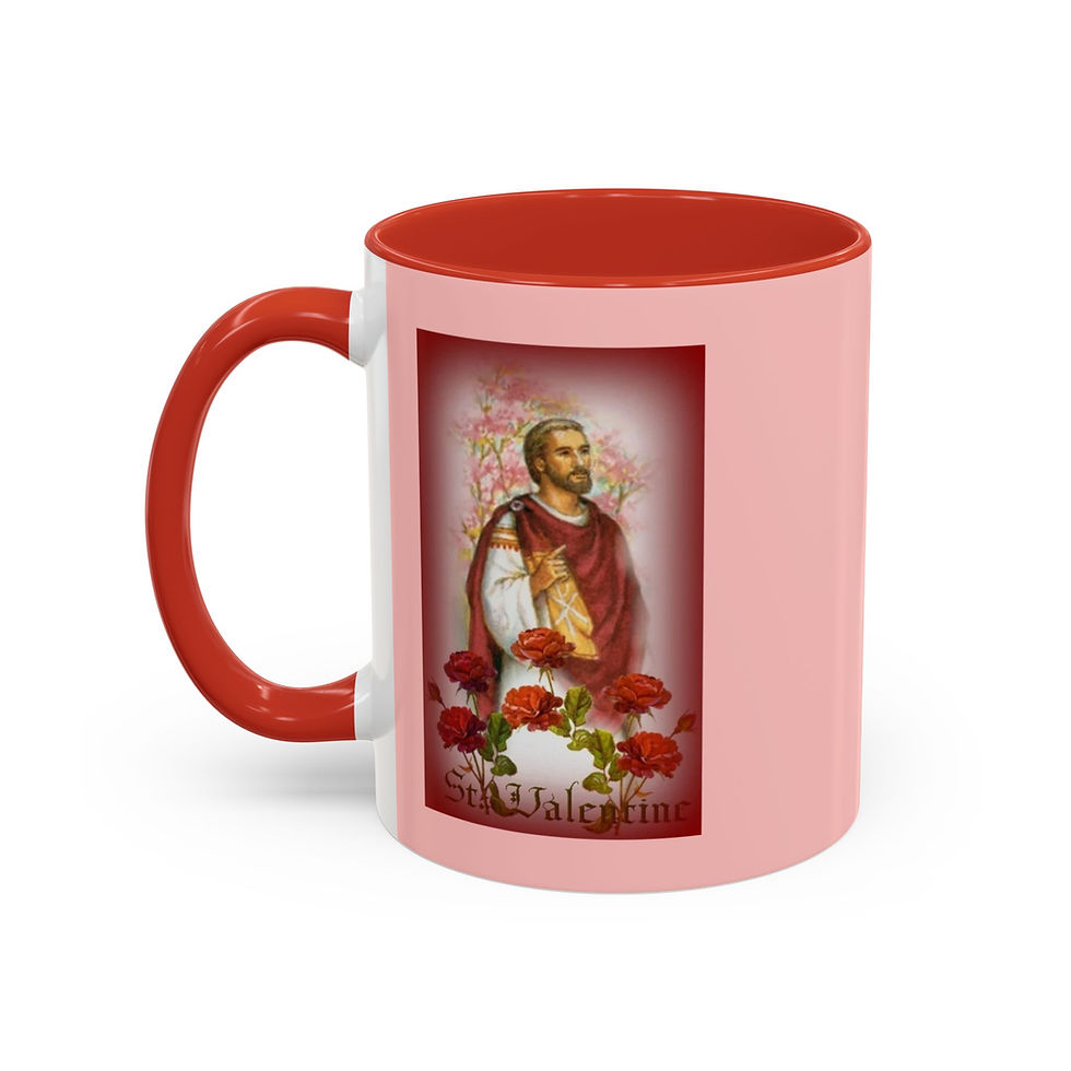 Thumbnail: St Valentines Pink Prayer Mug 11 / 15 oz at catholicmall.net