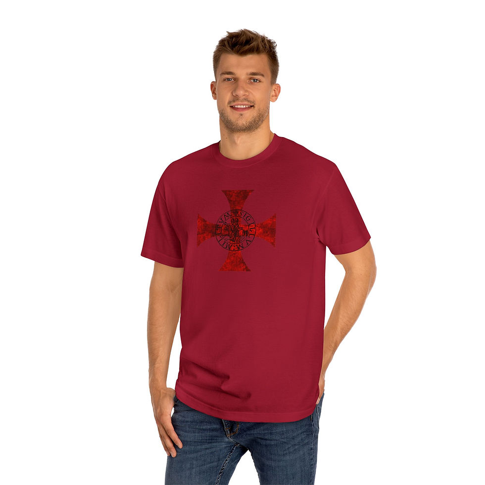 Thumbnail: Truth Defender Tee - Eternal Stand Garment, cotton tee with red Crusader Cross design