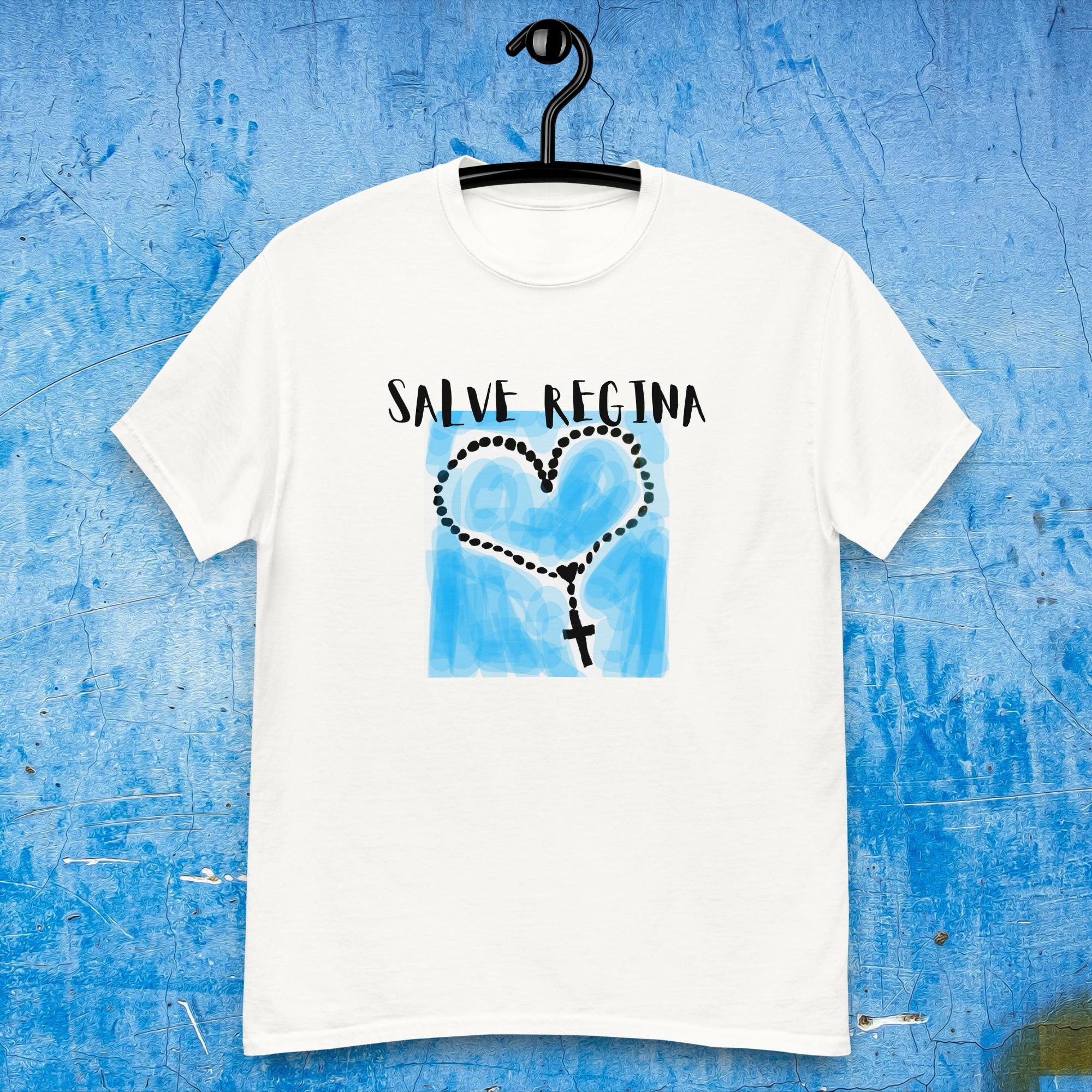 Salve Regina Faith T-shirt - Blue Rosary Art Gift