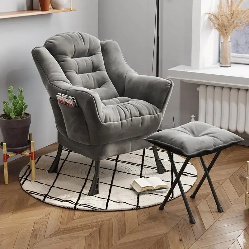 Thumbnail: Living Room Armchair Lazy Leisure Light Back With Footrest.