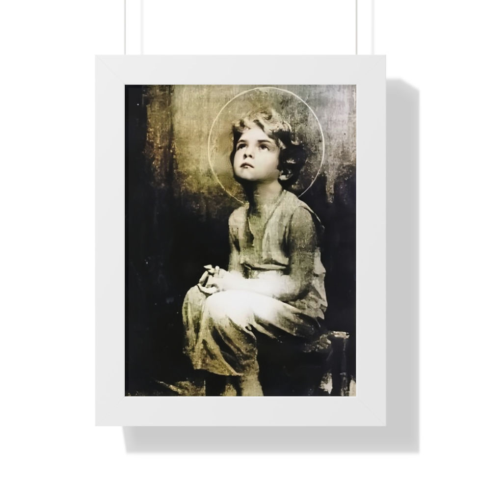 Thumbnail: Jesus Monk Vision Framed Poster - Real Image Wall Icon, framed satin with real Jesus monk vision artwork