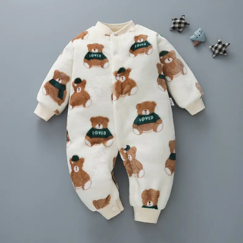 Thumbnail: Guardian Lamb Romper - Winter Garment, cotton blend cartoon baby romper full sleeve winter