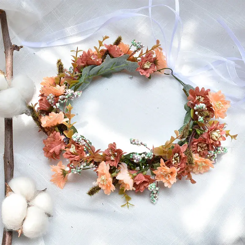 Thumbnail: First Communion Flower Headband Wreath — Blooming Grace Hairband, delicate floral crown headband with blooming design for gir