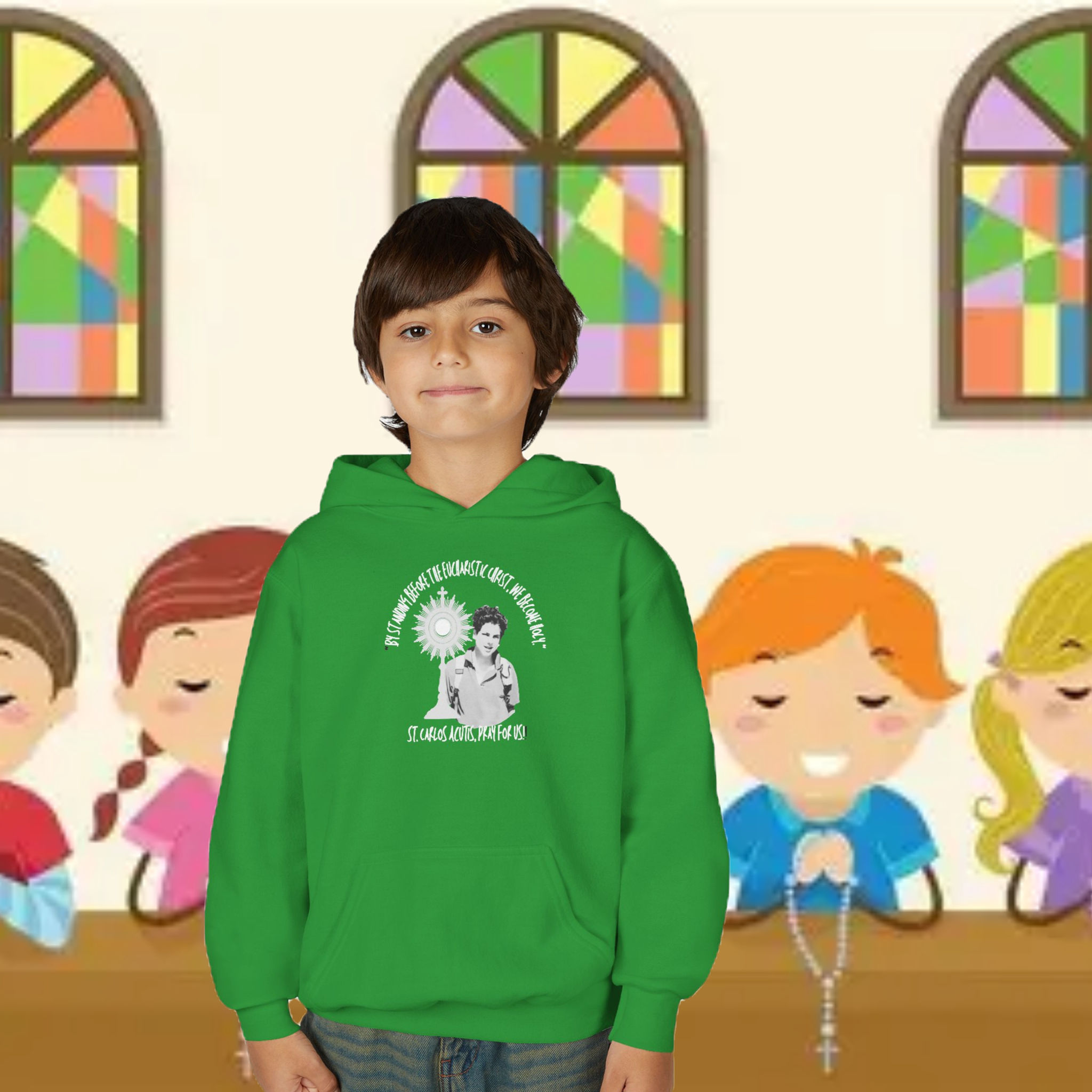 St. Carlos Acutis Hoodie - Youth Eternal Shelter