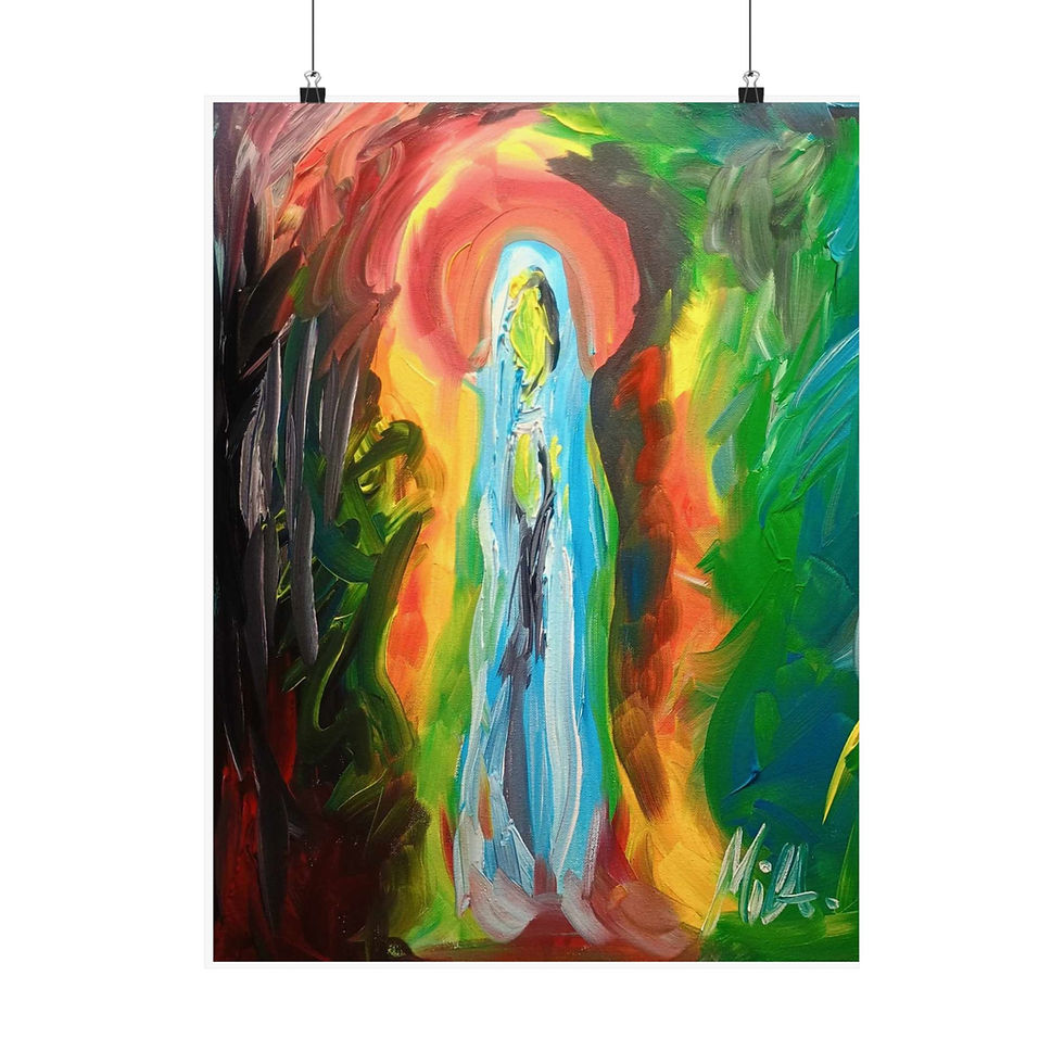 Thumbnail: Eternal Mary Poster - Art by Mica Timeless Mother Satin Print, 300gsm satin with Eternal Mary artwork by Art by Mica