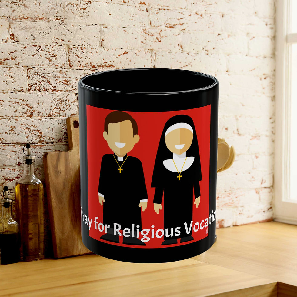"Pray for Religious Vocations" Black Mug (11oz)