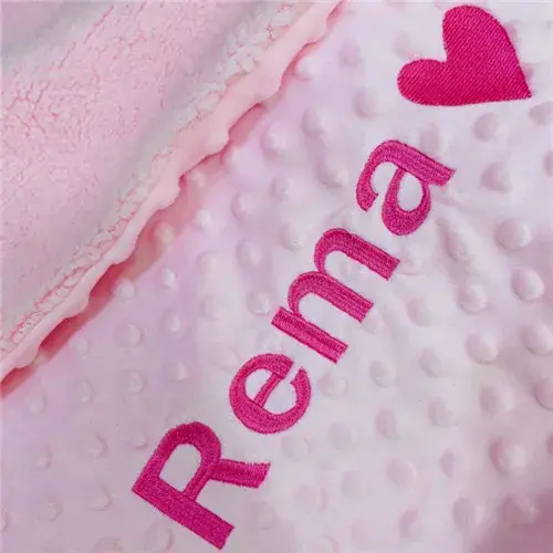 Thumbnail: Personalised Newborn Baby Blanket Set - Soft Fleece