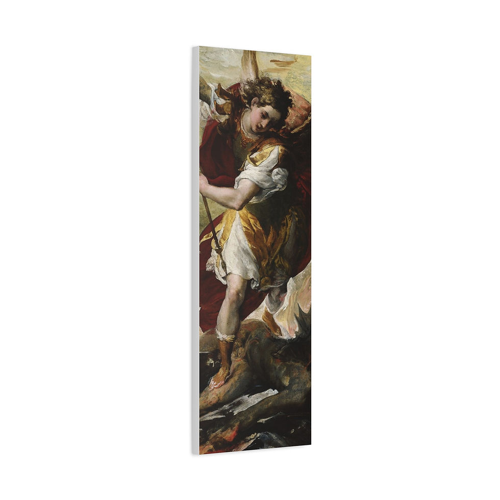 Thumbnail: St. Michael Canvas - Heavenly Valor Art, matte canvas with faith design