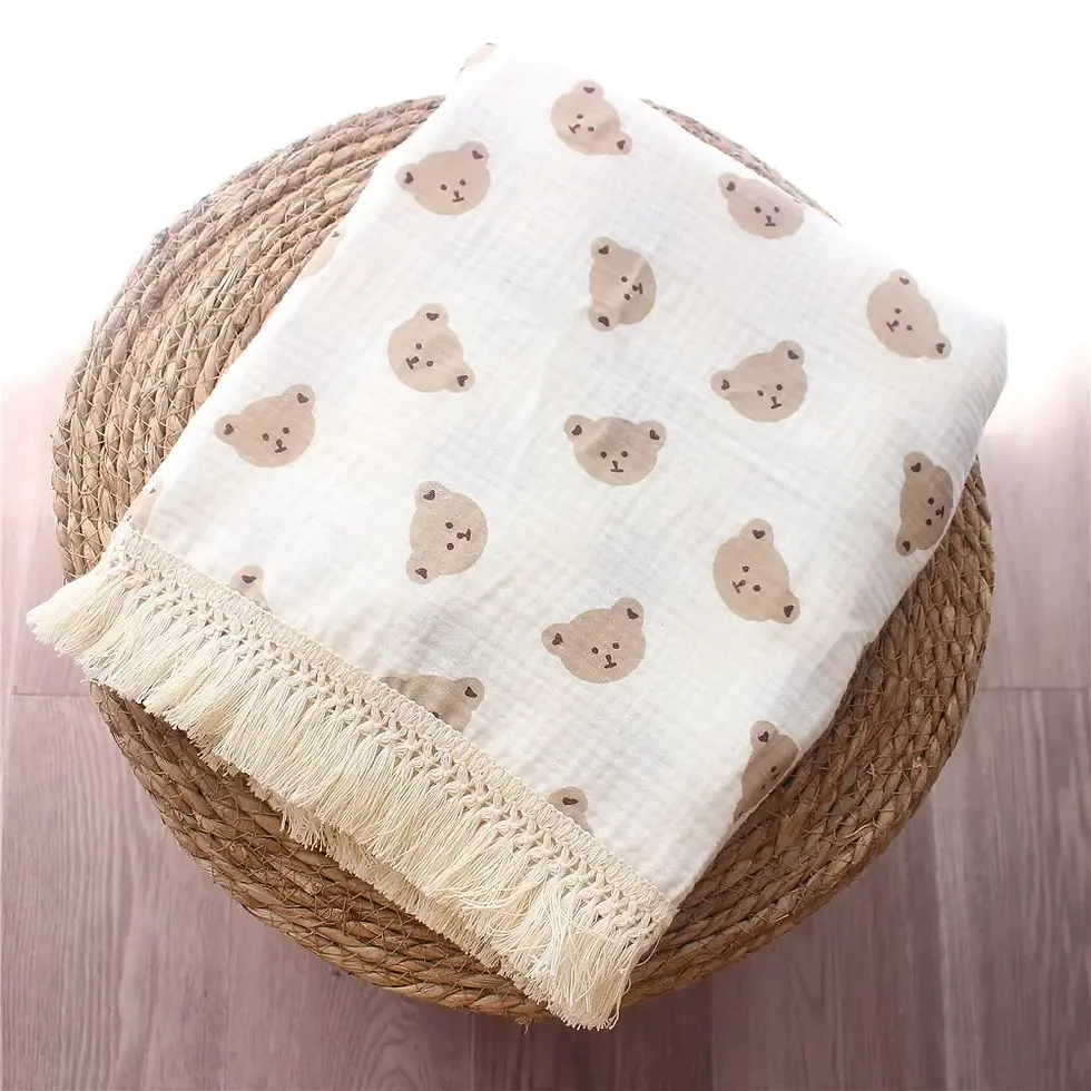 Thumbnail: Newborn Baby Tassel Receiving Blanket