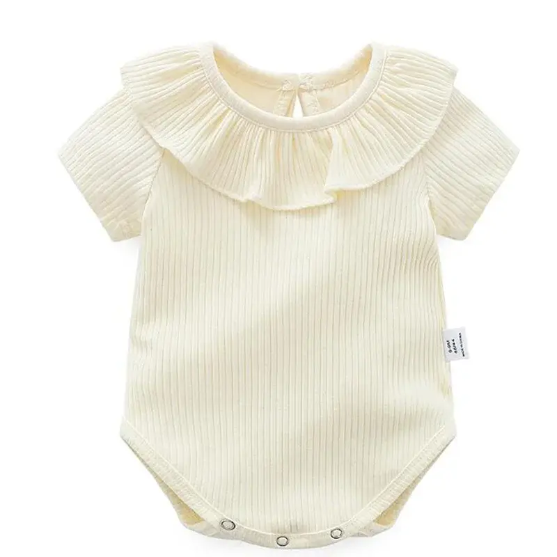 Catholic Baby Ribbed Cotton Bodysuit ~~ Short Sleeve Onesie, cotton polyester short sleeve O-neck solid ribbed baby bodysuit