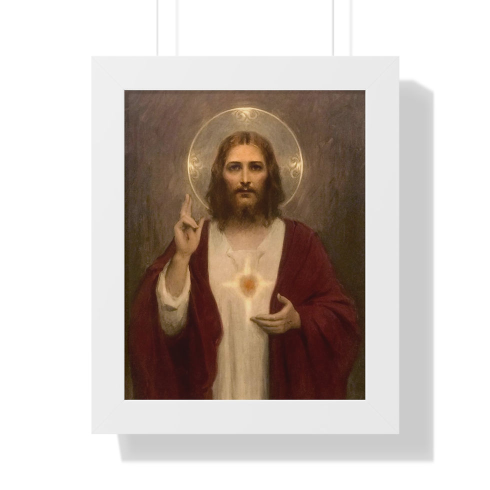 Thumbnail: Sacred Heart of Jesus Golden Glow | Framed Retro Art