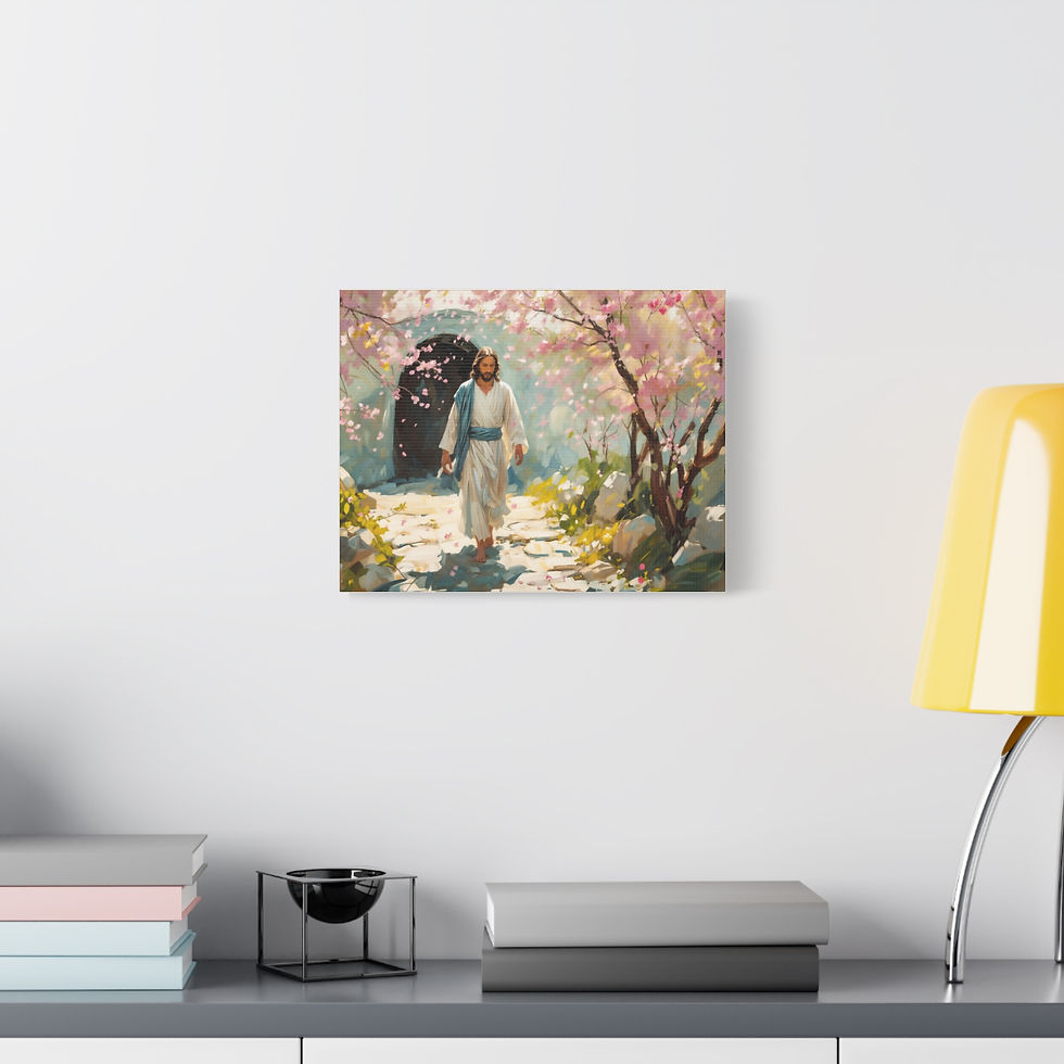 Thumbnail: Stretched Canvas: Jesus Amid Spring Blossoms Peace