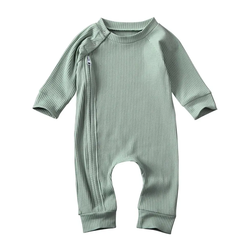 Thumbnail: Guardian Lamb Romper Set - Tender Covenant Ensemble, cotton blend knit baby romper with headband solid pattern