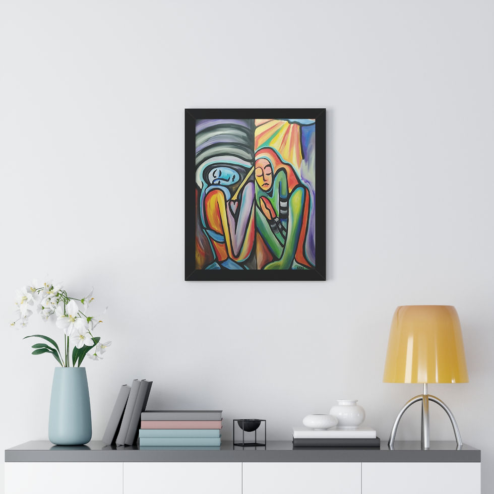 Thumbnail: Grace by Mica. Framed Vertical Print, premium matte print framed vertical grace scene multiple sizes