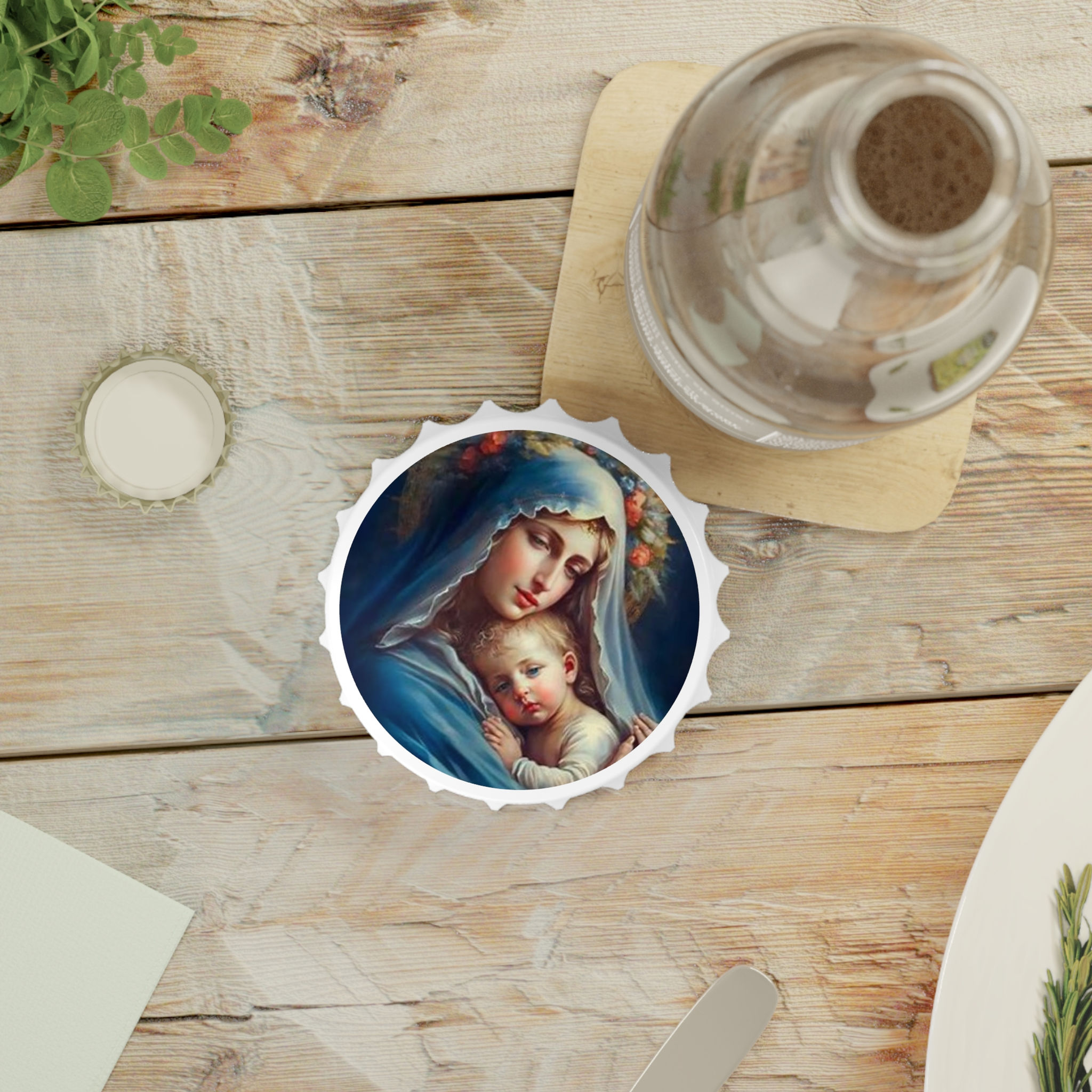 Vintage Madonna and Child Blessed Bottle Opener