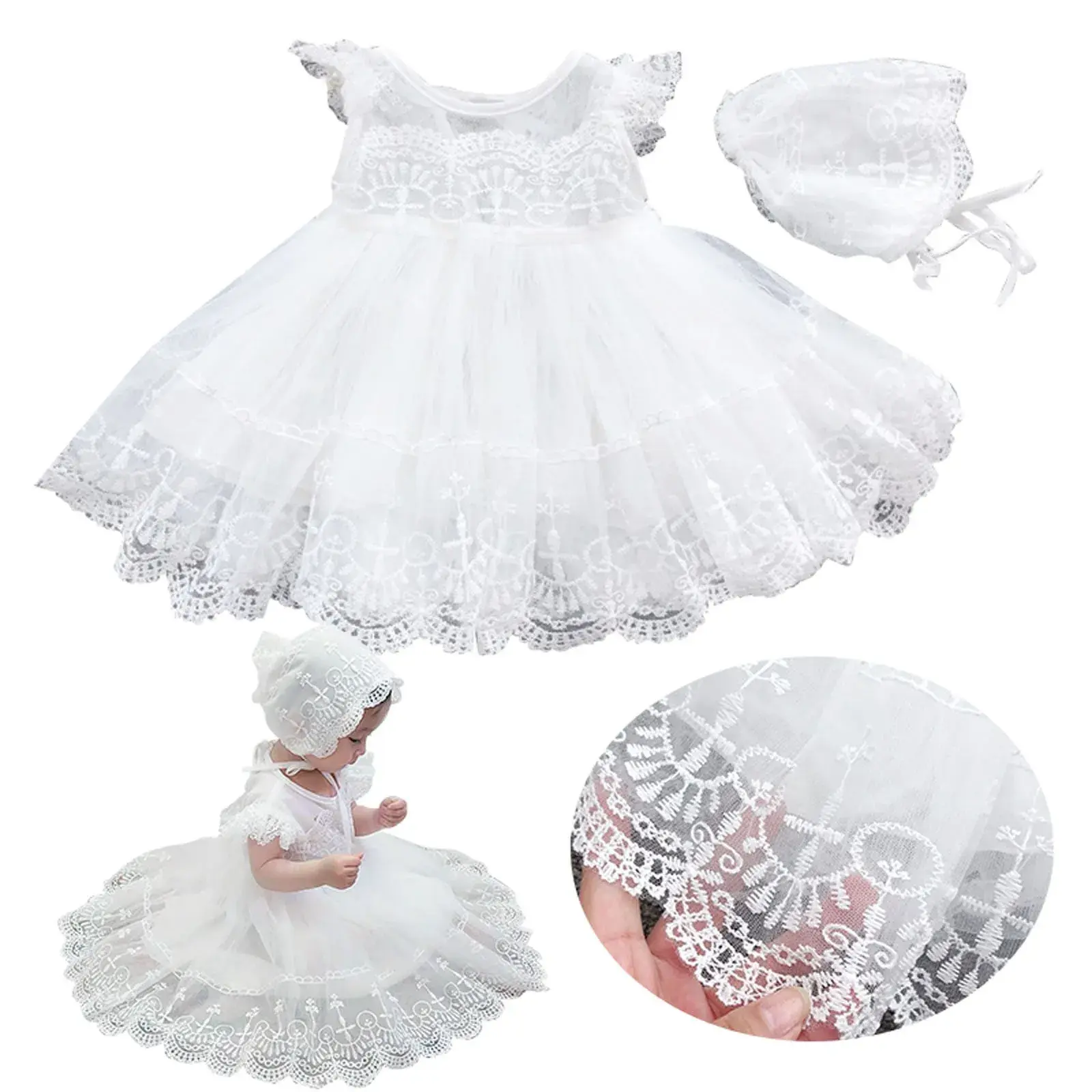 Juliette Baby Girls Newborn Baptism Infant Dress