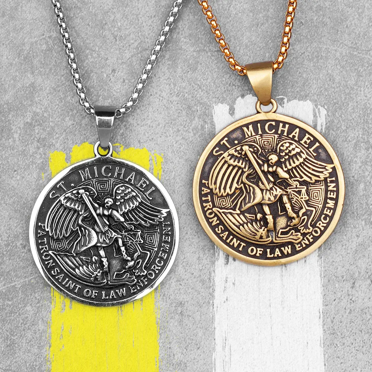 St. Michael Protector Necklace - Men's Stainless Steel