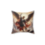 St. Michael Archangel Pillow - Warrior's Victory Cushion faux suede double sided archangel dragon